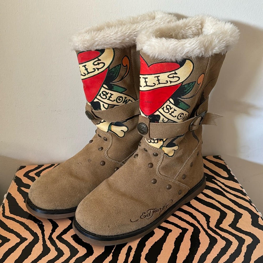 Don Ed Hardy Love Kills Slowly Boots